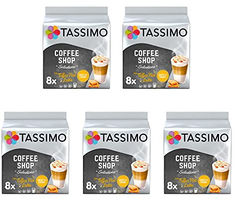 Tassimo Coffee Shop Selection Typ Toffee-Nut Latte Coffee Pods - 5packs (40 Servings)