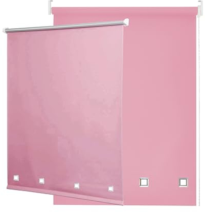Funky Gadgets Roller Blinds Square Eyelet Light Filtering Roller Blind Daylight Trimmable Blinds Child Safe Easy Fit Metal Tube Home Office Window Blinds- Pink, W120 x L165cm