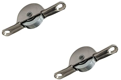 Steel Roller for Sliding Door Roller with Ball Bearing Sliding Door Fitting Universal Floor Guide for Wooden Sliding Doors 76 mm Flat Pack of 2