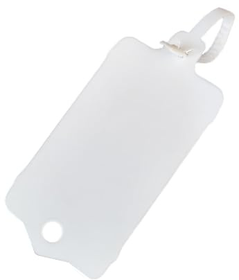 100 st återanvändbara tomma plastetiketter slipsar nyckeltaggar 3,7 cm x 6,5 cm sågtandad spänningsrem med stor etikett plast slipsmärke vattentät hängskylt skriv på etikett (vit, 100 st)