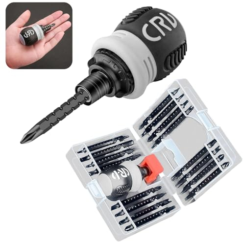 BAKESHU Set di cacciaviti a cricchetto 34 in 1, set di cacciaviti scalabili, set di mini cacciaviti con un piccolo magnete