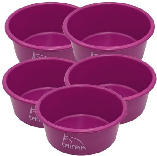 AMKA Müslischale Futterschale Leckschüssel 5er Set 5 Liter ohne Deckel für Tiere