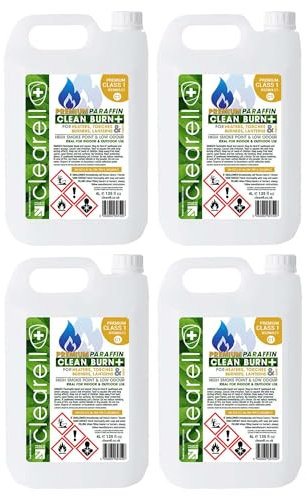 Clearell 16L | Pack of 4 x 4L | CLEAN BURN Premium Paraffin Class 1 Grade | BS2869 C1