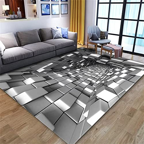 RUGMRZ Flickenteppich Waschbar Badteppich Grau Wohnzimmer Teppich Rechteck Dekoration Esszimmer Zubehör Schlafzimmer Teppich Verschleißfest Schreibtisch Teppich 60X120CM