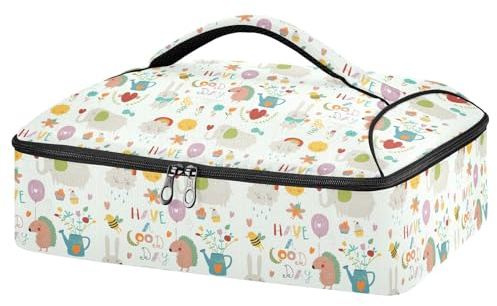 Mnsruu Gooddaysetbright - Contenitore per casseruole per cibi caldi o freddi, borsa termica per casseruole con coperchio, per viaggi, feste, picnic, Gooddaysetbright, Taglia unica