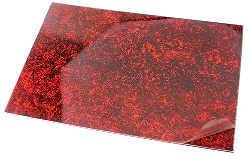 Rotes Schlagbrettmaterial für Gitarre und Bass 44x29 Cm | Acryl Pvc, Hitzebeständig und Formstabil, Leicht Anzubringen, Schützt die Oberfläche