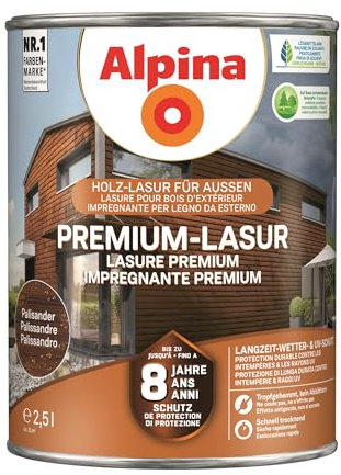 Alpina Premium-Lasur Palisander 2,5 Liter seidenmatt