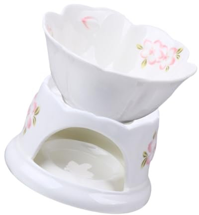 OKUMEYR Chocolate Cheese Fondue Ceramic Fondue Pot for Butter Heater and Cheese for Household and Chocolate Melting Pot at Home