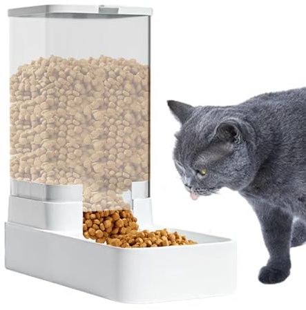Katzenfutter Spender - Wasserspender Katzen, 29X13,5X28,5Cm Schwerkraft Futterspender Katze Und Hund De PP,Futterspender Katzen Trockenfutter,Katzenfutterspender Trockenfutter Automatisch,