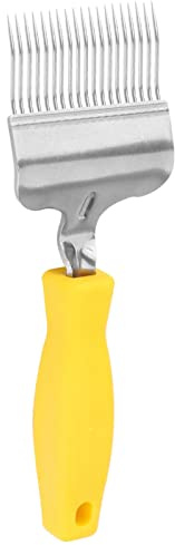 XIASABA Entdeckelungsgabel Stahl Imkereizinken Kunststoff-Edelstahl-Honigerntewerkzeuge 23,0 × 7,0 × 3,0 Bienenzucht-Edelstahl-Bienenzuchtzinken-Entdeckungsgabel Gelber Splitter Kunststoff-Edelstahl