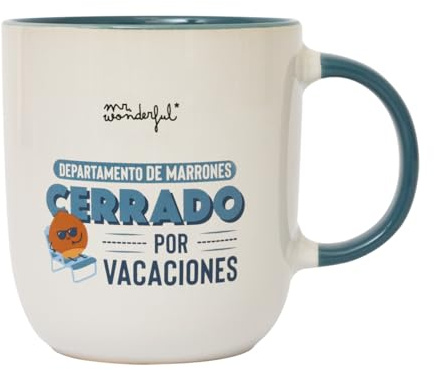 Mr. Wonderful - Taza - Departamento de marrones cerrado por vacaciones - Taza de Café Personalizada - Taza de Cerámica con Mensaje Divertido