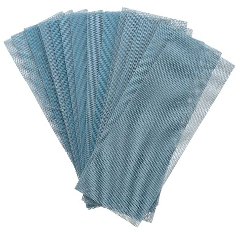 sourcing map 15pcs Mesh Sanding Sheets 180 Grits 2.8 x 7.8 Ceramic Abrasive Wet Dry Sandpaper Dust-Free Hook and Loop Abrasive Pads for Car Woodworking Metal Polishing & Grinding