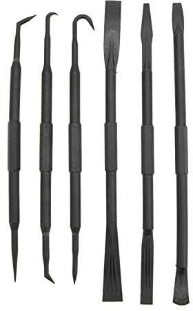 Aumotop 6PCS Set Neugierigen Bar Haken Set Doppelseitige ABS Kunststoff Schwarz Entfernen O Ring Dichtung Zubehör Werkstatt Werkzeuge