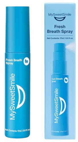 MySweetSmile Fresh Breath Spray – Instantly Neutralises Bad Breath & Dry Mouth – Alcohol-Free & Sugar-Free – Dentist-Approved – IndyBest Award-Winning Brand – Fresh Mint Flavour - 17ml