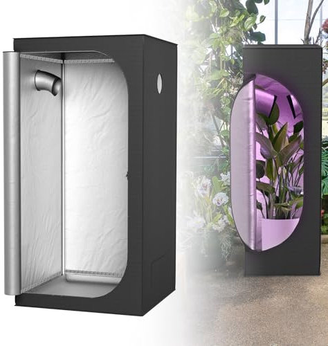 Froadp Tienda de cultivo de 100 x 100 x 200 cm con tejido Oxford 600D y marco de acero, armario de cultivo resistente a la luz con lámina interior reflectante, invernadero para cultivo de plantas