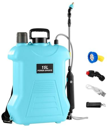 Fenteer Sprayer eléctrico de césped rociador de jardín de 15 l Estigerador de Agua Espacio ahorrando dispensador agrícola poderoso para pulverizar Plantas, Azul