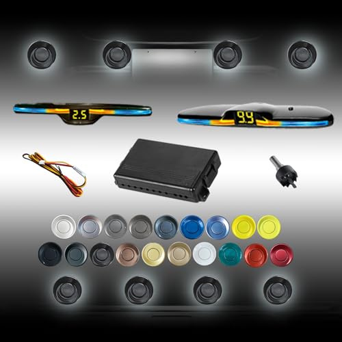 SANDETOUN New Features Forward and Reverse Parking sensors, Option to Measure Distance in inches, bidirectional Display Option, and Customizable Digital Direction（Black）