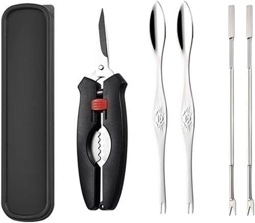 5 Stück Edelstahl Meeresfrüchte Werkzeug, Hummer Krabben Cracker, Seafood Cracker Tool, Set Meeresfrüchte Cracker, Nussknacker Walnusszange für Meeresfrüchte, Krabben, Hummer, Schalentiere, Nüsse