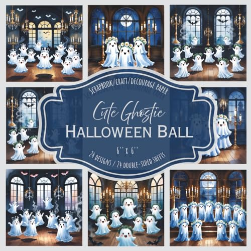 Cute Ghostie Halloween Ball: Scrapbook, craft, decoupage paper, 24 designs, 24 double-sided sheets, 6'' x 6''