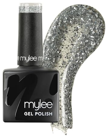 Mylee Gel Nail Polish 8ml [Show Time] - UV/LED Soak-Off Nail Art Manicure | Pedicure for Professional, Salon & Home Use [Bold Glitter Range] - Long Lasting & Easy to Apply