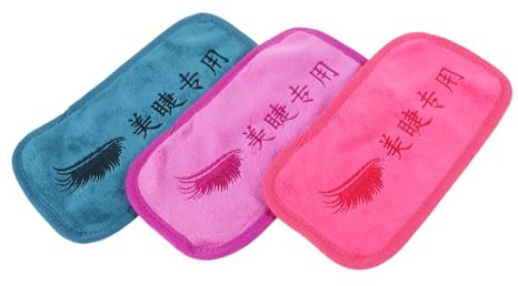 Homoyoyo 3 Stück Wimpernverlängerung Stirnkissen Weiche Kosmetiktücher Vielseitige Farben Wiederverwendbar für Beauty Make Up und Lash Extension Zubehör