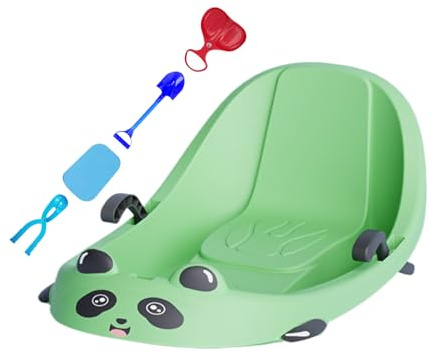 Toddler Sled | Built-in Backrest Sport Supplies | Outdoor Snow Sled with Brake | for Cold Weather Girls Children Preschoolers Snowy Hills Park Backyard Playground