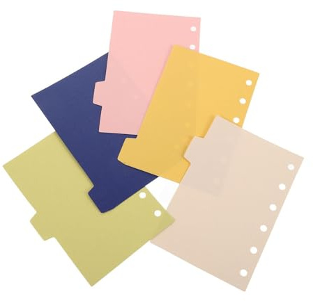Gogogmee Separadores para Carpetas A7 con Pestañas, 5 Hojas Reutilizables, Divisores de Índice Compactos para Cuadernos, Planificadores y Organización Escolar y Oficina