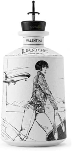 J. Rose Gin Valentina JR-V03 Gin London Dry Artigianale - Collezioni D'autore - Edizione Limitata Guido Crepax, 700ml