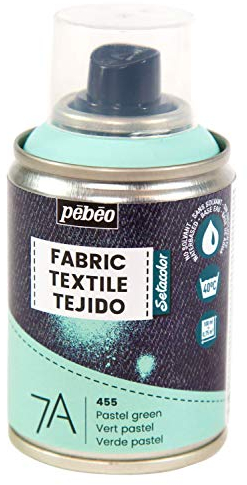 Pébéo - Pintura en spray para textiles 7A Spray - Tejidos naturales y sintéticos - Base de agua - Sin disolventes - Resistente al Lavado a Máquina - Pintura sobre Tejido Pébéo Color Verde Pastel