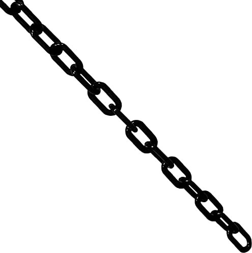 CAZARU Parkschlösser, Parkstapel, Parkbarrieren, Kunststoff-Kettenbarriere, Schwarz, Absperrkette mit 2 S-Haken, Warnkette für Parkplätze, Baustellen, robust und langlebig