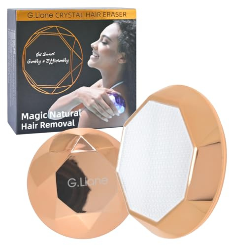 G.Liane Kristall Haarentfernung,Schmerzloser Crystall Haarentferner Diamond,Haarentfernungsgerät mit Peeling ohne Wachsen,Natürlicher Damenhaartrimmer und Rasierer für Frauen und Männer(Gold)