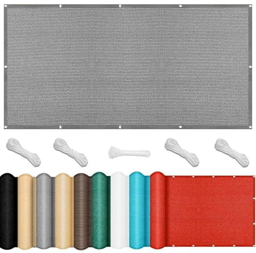 Tenda da Sole per Esterno 150 x 200 cm Rettangolare Protezione UV 98% Tende da Sole Respirante Antivento Prova di Sole per Esterno, Giardino, Terrazza, Piscina, Grigio Chiaro