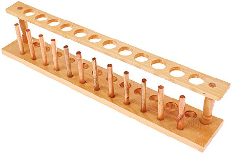 Pleayietoopiatiey Labor-Reagenzglas-Halterung aus Holz mit Ständer, 12 Löcher