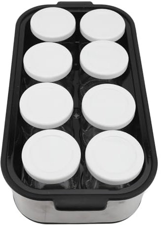 Fabricante de Yogurt Eléctrico de Luqeeg 1.4L, Máquina de Yogurt de Yogurt, Temperatura y Tiempo Ajustable, Automáticamente Automáticamente Máquina de Yogurt Portátil con 8 Piezas de Yogurt Frascos