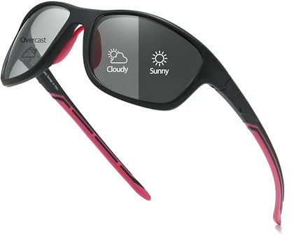 Myiaur Selbsttönende Fahrradbrille Damen Herren Polarisiert Sportbrille mit UV-Schutz, Photochromatische Sonnenbrille für Radfahren, Laufen & Outdoor