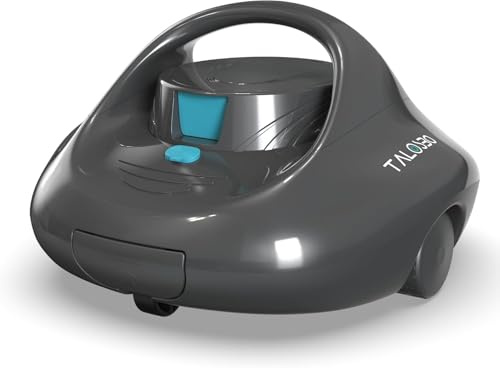 TALOSBO Pleco Se Robot de Piscine, 130 Min de Nettoyage Aspirateur Automatique Piscine, Charge Rapide en 2,5h, Idéal pour Piscines à Fond Plat Jusqu'à 80 m².