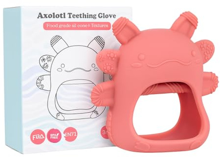 Baby Beißring aus Silikon in Bärchenform – BPA-frei, ab 3 Monaten, weiches Beißspielzeug zur Zahnungshilfe – spülmaschinengeeignet, Geschenk zur Geburt (Aprikose)