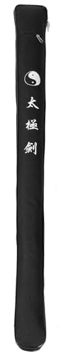 DEARMAMY Sacoche de Transport Étanche pour Sabre de Taï-chi en Tissu Oxford Noir 105 Cm, Pochette Légère et Résistante pour Rangement et Transport D’épée de Tai-chi, Adaptée aux Katanas
