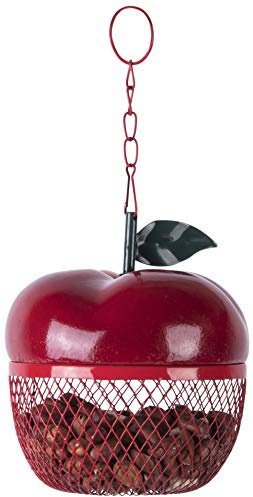 Fallen Fruits Ltd - Mangiatoia per dadi a forma di mela, colore: Rosso