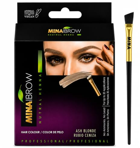 MINA ibrow Henna Hair Color Professional Tinting Set with Brush Combo Pack | No Ammonia | Vegan & Cruelty Free | Up to 30 uses (Blonde)