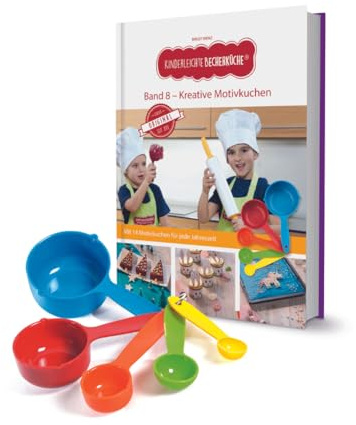 Kinderleichte Becherküche: Kreative Motivkuchen (Band 8): Backset mit 5 farbigen Messbechern, kinderleicht backen mit Kindern, Backbuch für Kinder ab 4 Jahren, Backen nach Bildern, Backen mit Kindern