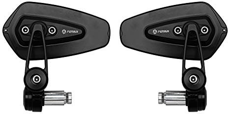 FENRIR (No EMARK Version) CNC Forged Aluminum Alloy Motorbike Motorcycle Bar End Mirrors Handlebar Mirror Folding function Anti-glare Vibration-reducing design Curved lenses For Sport Street Scooter