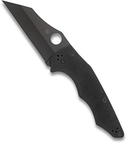 Spyderco Yojumbo Compression Lock, schwarz | 23,6 cm Gesamtlänge, 10,1 cm CPM S30V Stahlklinge, schwarz, G-10-Griff, Kompressionsverschluss, Hohlschliff