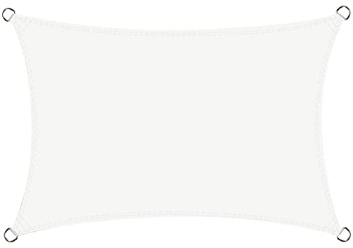 Cool Area Vela ombreggiante Rettangolare 3x5m Impermeabile Tenda a Vela Protezione 95% Raggi UV Parasole per Giardino Esterno Terrazza-Crema