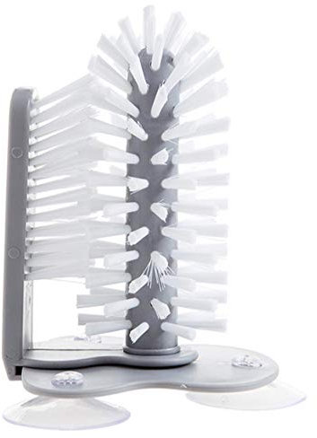 Irishom Water Bottle Cleaning Brush Glass Washer Brush Cleaner Glass Cup Washer with Suction Base Bristle Brush for Glass Cup