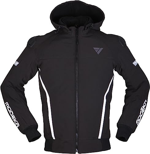 Modeka Clarke Sport Motorrad Jacke, schwarz/weiß, L | CE-Protektoren