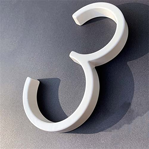 Placa Casa Blanca Flotante 3D NúMeros 0-9 Puerta Letras AB 5 Pulgadas DireccióN Metal Tablero AleacióN Zinc Lacado Tornillo Montado, Patio Al Aire Libre Calle BuzóN SeñAlizacióN Exterior (3)
