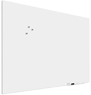 IVOL Design Glasboard Premium - Magnetische und beschreibbare Glastafel mit versteckter Montage - Magnettafel (90 x 120 cm, Weiß)