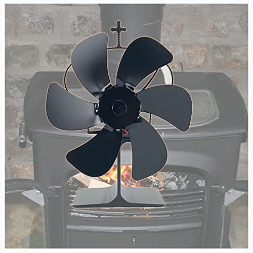 Ofenventilator Große Räume Magnetisch , 6/12 Klingen Leise Wärmeleistung Ofenventilator Große Räume Magnetisch , Solide Umweltschutz Warmluftverteilung Kamin für Holz/Brennholz/Feuerstelle/Ofenrohr ,A