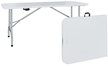 Arreditaly Tavolo Pieghevole Tavolino In Resina Dura Set Birreria Facile Trasporto Con Maniglia Ideale Per Campeggio Giardino Terrazzo Fiere Sagre Jalapa Rettangolare 180 x 74 x 74 cm Colore Bianco